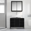 vidaXL Ensemble de mobilier de salle de bain 2 pcs Ch&ecirc;ne noir