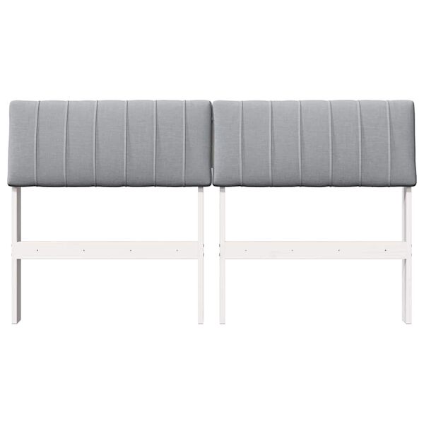 vidaXL T&ecirc;te de lit capitonn&eacute;e Gris clair 135 cm Pin massif