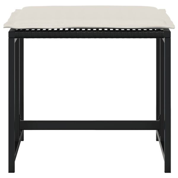 vidaXL Tabourets de jardin avec coussins lot de 4 noir résine tressée