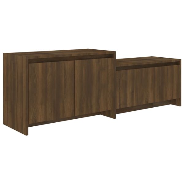 vidaXL Meuble TV Ch&ecirc;ne marron 146,5x35x50 cm Bois d'ing&eacute;nierie