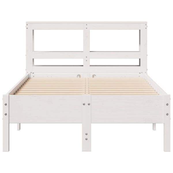 vidaXL Cadre de lit sans matelas blanc 90x190 cm bois de pin massif