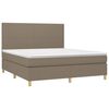 vidaXL Sommier &agrave; lattes de lit et matelas et LED Taupe 180x200cm Tissu