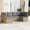 vidaXL Salon de jardin avec coussins 6 pcs beige r&eacute;sine tress&eacute;e