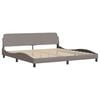 vidaXL Lit avec matelas Hvar taupe 200x200 cm tissu