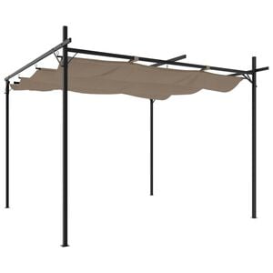 vidaXL Pergola avec toit r&eacute;tractable taupe 295x292x230 cm