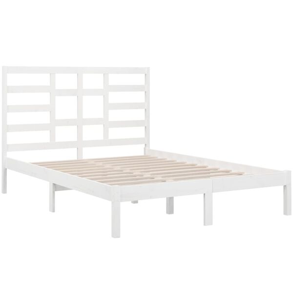 vidaXL Cadre de lit sans matelas blanc bois massif 140x200 cm