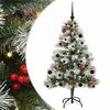 vidaXL Sapin de No&euml;l artificiel Vert et blanc 150 cm