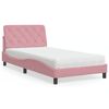 vidaXL Lit avec matelas rose 100x200 cm velours