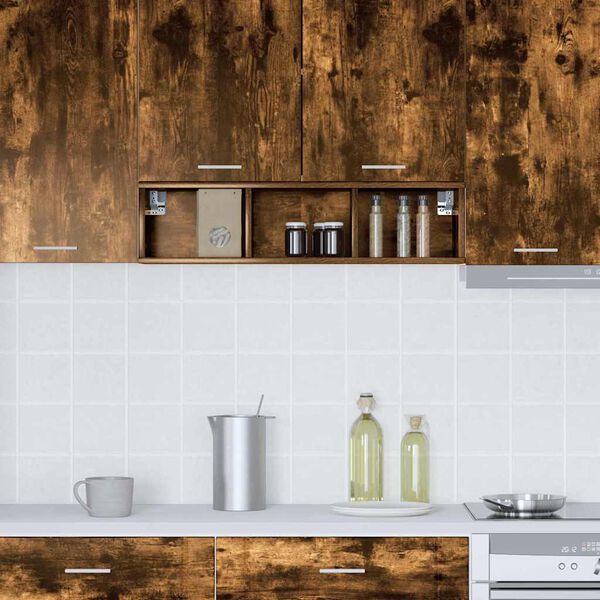 vidaXL Armoire suspendue avec stockage Ch&ecirc;ne fum&eacute; 20 x 29,5 x 80 cm