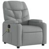 vidaXL Fauteuil inclinable de massage gris clair tissu