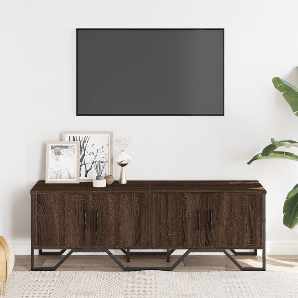 vidaXL Meuble TV chêne marron 122x34x41 cm bois d'ingénierie