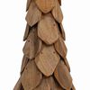 vidaXL Sapin de Noël avec support Marron 110 cm Bois de teck solide