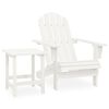 vidaXL Chaise de jardin Adirondack avec table Bois de sapin Blanc