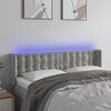 vidaXL T&ecirc;te de lit &agrave; LED Gris clair 147x16x78/88 cm Velours