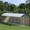 vidaXL Chenil d'ext&eacute;rieur pour chiens avec toit argent&eacute; 2x10x2,5 m