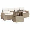 vidaXL Salon de jardin avec coussins 5 pcs beige r&eacute;sine tress&eacute;e