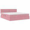 vidaXL Lit de Rangement avec matelas avec t&ecirc;te de lit Rose 90 x 200 cm