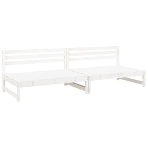 vidaXL Canap&eacute;s centraux de jardin 2pcs blanc 120x80 cm bois pin massif