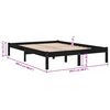 vidaXL Cadre de lit sans matelas noir bois massif 200x200 cm