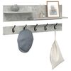 vidaXL Porte-manteau mural avec &eacute;tag&egrave;re Gris b&eacute;ton 90 x 15 x 36 cm