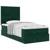 vidaXL Cadre de lit ottoman avec matelas vert fonc&eacute; 90x200 cm velours