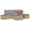 vidaXL Ensemble de canap&eacute; de jardin 6 pc Beige polyrotin