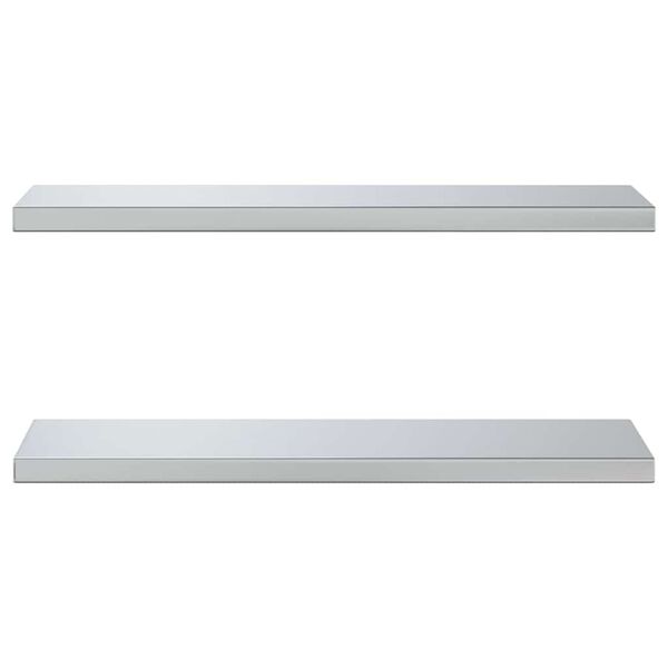 vidaXL &Eacute;tag&egrave;res murales 2 pcs 75x23,5 cm argent&eacute; acier inoxydable