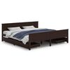 vidaXL Cadre de lit avec 4 tiroirs Marron fonc&eacute; 200x200 cm Pin massif