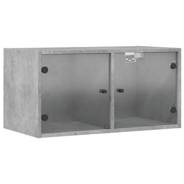 vidaXL Armoire murale avec portes en verre gris b&eacute;ton 68,5x37x35 cm