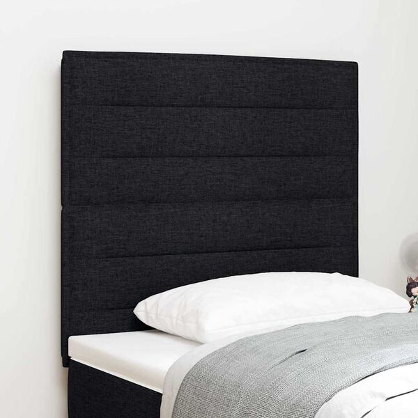 vidaXL T&ecirc;te de lit Noir 90 cm tissu