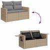 vidaXL Salon de jardin avec coussins 8 pcs beige r&eacute;sine tress&eacute;e
