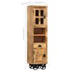 vidaXL Buffet sur roues 38x30x143 cm Bois de manguier solide brut