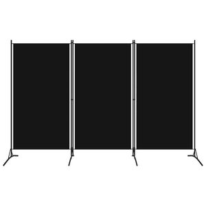vidaXL Cloison de s&eacute;paration 3 panneaux Noir 260x180 cm
