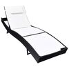vidaXL Chaise longue R&eacute;sine tress&eacute;e Noir