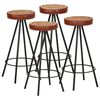 vidaXL Tabourets de bar lot de 4 cuir v&eacute;ritable