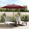 vidaXL Parasol de jardin avec m&acirc;t en bois rouge bordeaux 299x240 cm
