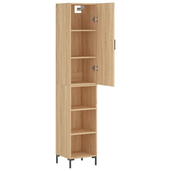vidaXL Buffet haut Ch&ecirc;ne sonoma 34,5x34x180 cm Bois d'ing&eacute;nierie