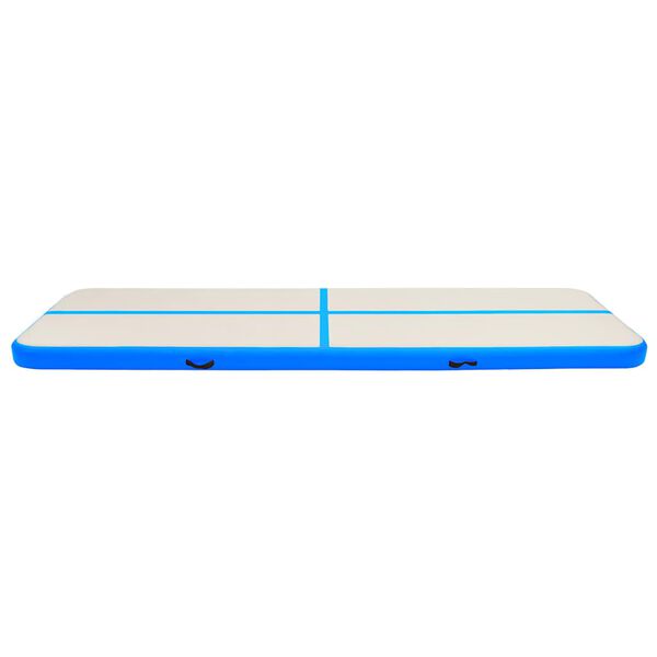 vidaXL Tapis gonflable de gymnastique avec pompe 800x100x20cm PVC Bleu