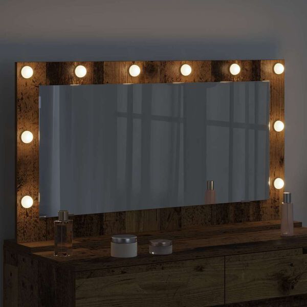 vidaXL Miroir de vanité avec miroir Bois Ancien 100 x 55 x 18 cm