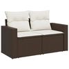 vidaXL Salon de jardin 4 pcs avec coussins marron r&eacute;sine tress&eacute;e
