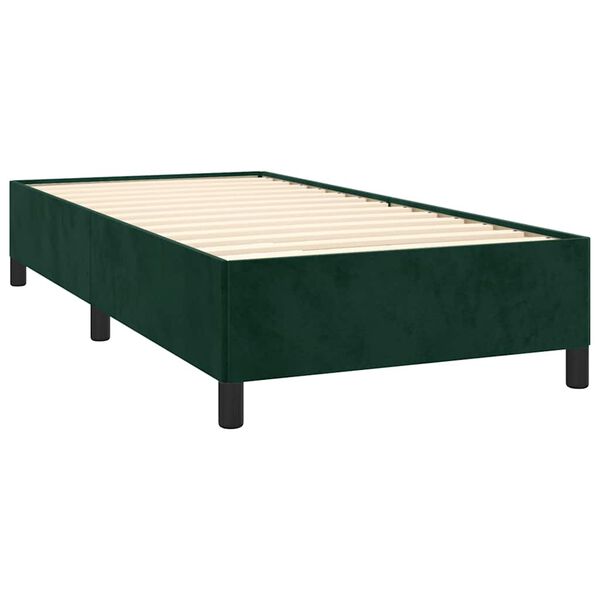 vidaXL Cadre de lit sans matelas vert fonc&eacute; 90x200 cm velours