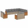 vidaXL Salon de jardin avec coussins 12 pcs beige r&eacute;sine tress&eacute;e