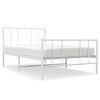 vidaXL Cadre de lit métal sans matelas avec pied de lit blanc 90x200cm