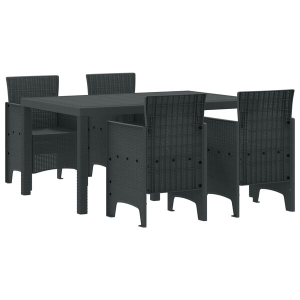 vidaXL Ensemble de salle &agrave; manger pour jardin 5 pcs Anthracite