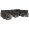 vidaXL Ensemble de canap&eacute; de jardin 11 pcs Gris polyrotin
