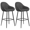 vidaXL Tabourets de bar lot de 2 gris similicuir