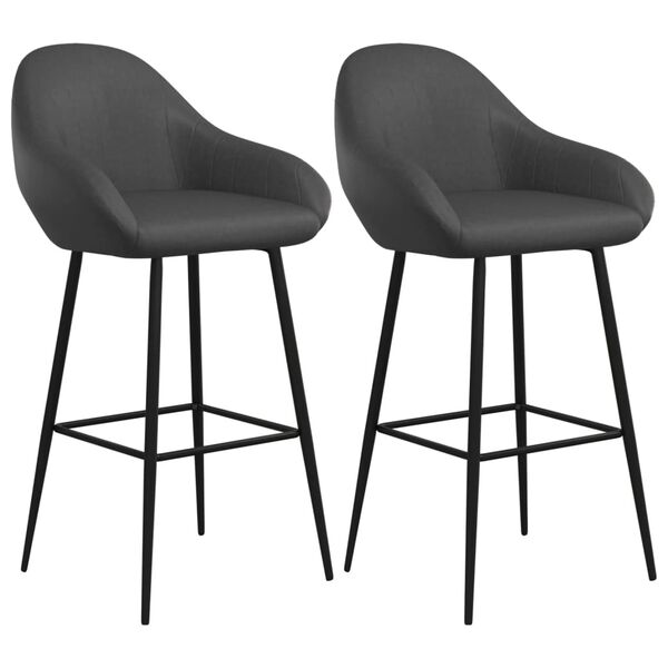 vidaXL Tabourets de bar lot de 2 gris similicuir