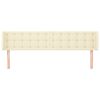 vidaXL T&ecirc;te de lit avec oreilles Cr&egrave;me 203x16x78/88 cm Similicuir