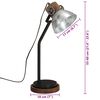 vidaXL Lampe de bureau 25 W argent vintage 18x18x60 cm E27
