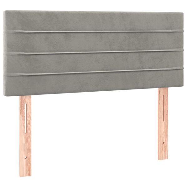 vidaXL T&ecirc;te de lit Gris clair 80x5x78/88 cm Velours